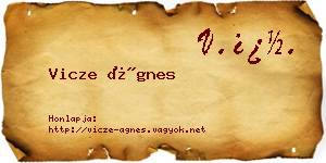 Vicze Ágnes névjegykártya